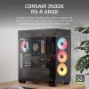 imageCORSAIR 3500X RSR ARGB MidTower PC Case  3X PreInstalled RS120R ARGB Fans GPU AntiSag Arm Fits up to 10x 120mm Fans Reverse Connection Motherboard Compatible  Black