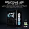 imageCORSAIR Frame 4500X LXR RGB Link Panoramic Glass MidTower PC Case  InfiniRail Mounting System Fits Dual 360mm Radiators GPU AntiSag 3X LX120R RGB Link Fans Included  Black