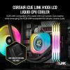 imageCORSAIR iCUE Link H150i LCD Liquid CPU Cooler  360mm AIO  QX120 RGB Fans  21 IPS LCD Screen  Fits Intel LGA 1700 AMD AM5  iCUE Link System Hub Included  BlackBlack