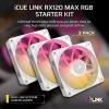 imageCORSAIR iCUE Link RX140 MAX RGB 140mm PWM Thick Fans with iCUE Link System Hub  HighStatic Pressure  Magnetic Dome Bearing  Dual Pack  BlackWhite