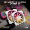 imageCORSAIR iCUE Link RX140 MAX RGB 140mm PWM Thick Fans with iCUE Link System Hub  HighStatic Pressure  Magnetic Dome Bearing  Dual Pack  BlackWhite
