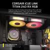 imageCORSAIR iCUE Link Titan 360 RX RGB Liquid CPU Cooler  360mm AIO  LowNoise  FlowDrive Cooling Engine  Intel LGA 18511700 AMD AM5AM4  3X RX120 RGB Fans  iCUE Link System Hub Included  WhiteBlack