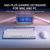 imageCorsair K65 Plus Wireless 75 RGB HotSwappable Mechanical Gaming Keyboard for Mac and iPad  PreLubricated MLX Red v2 Linear Switches Sound Dampening  QWERTY NA Layout  Frost White