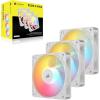 imageCorsair RS120R ARGB 120mm PWM ARGB Reverse Fans  Reverse Rotor 5V ARGB Connections Eight RGB LEDs High Static Pressure DaisyChain Magnetic Dome Bearing Zero RPM Mode  Triple Pack  White