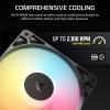 imageCorsair RS120R ARGB 120mm PWM ARGB Reverse Fans  Reverse Rotor 5V ARGB Connections Eight RGB LEDs High Static Pressure DaisyChain Magnetic Dome Bearing Zero RPM Mode  Triple Pack  Black
