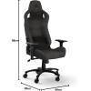 imageCorsair T3 Rush Fabric Gaming Chair 2023  RacingInspired Design  Soft Fabric Exterior  Padded Neck Cushion  Memory Foam Lumbar Support  Adjustable Seat Height  CharcoalCharcoal