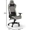 imageCorsair T3 Rush Fabric Gaming Chair 2023  RacingInspired Design  Soft Fabric Exterior  Padded Neck Cushion  Memory Foam Lumbar Support  Adjustable Seat Height  CharcoalGray and White