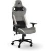imageCorsair T3 Rush Fabric Gaming Chair 2023  RacingInspired Design  Soft Fabric Exterior  Padded Neck Cushion  Memory Foam Lumbar Support  Adjustable Seat Height  CharcoalGray and White