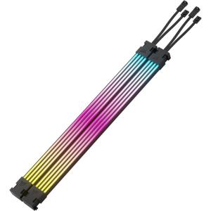 imageCORSAIR iCUE ARGB PSU Cable Strips  2X 200mm LED Strips  100 RGB LEDs Per Strip  Fits Any PSU Cable  Motherboard 5V ARGB Control  Black