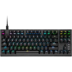 imageCorsair K60 RGB TKL RGB Tenkeyless OpticalMechanical Wired Gaming Keyboard  OPX Switches  Polycarbonate Keycaps  iCUE Compatible  QWERTY NA Layout  Black
