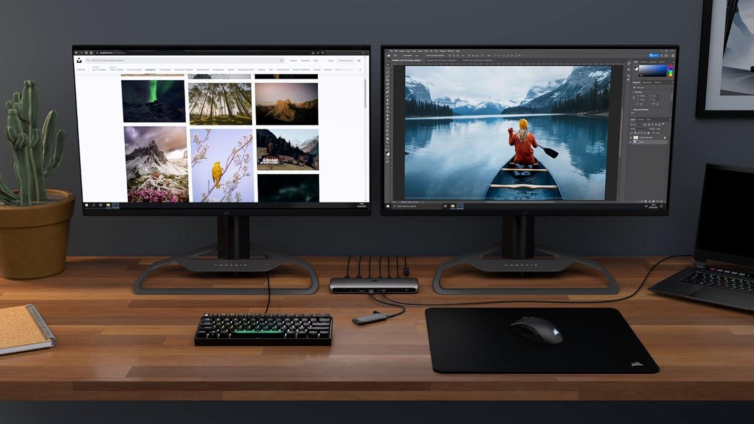 imageCorsair EX400U 4TB USB4 Portable External TypeC SSD  Up to 4000MBs Read 3600MBs Write USB 32 Gen2 2x2 Plug and Play Thunderbolt 4 MagSafe Includes 40Gbps Cable Windows PC iOS Mac  GrayEX100U