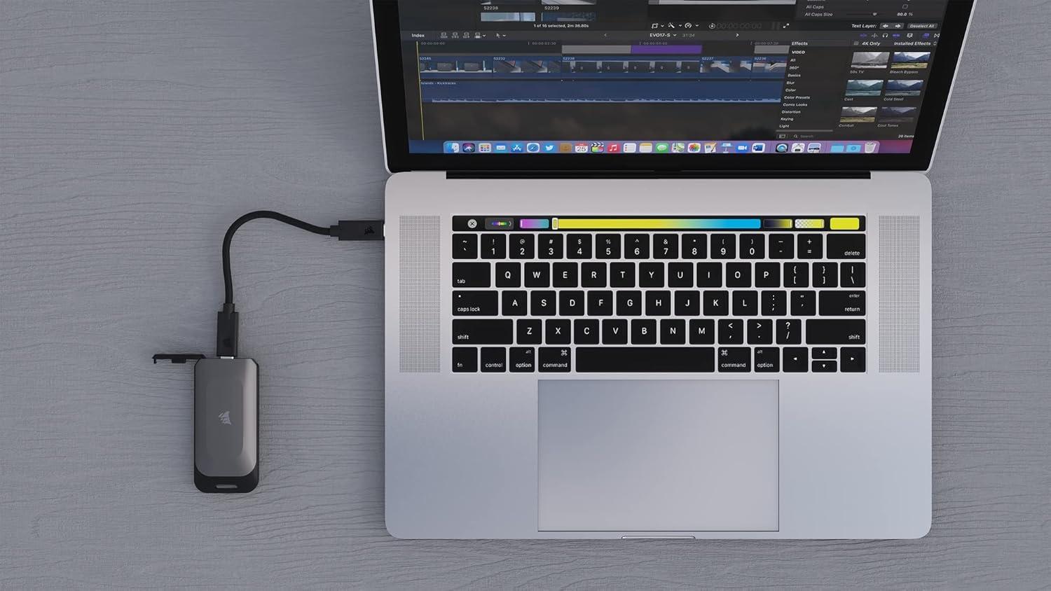 imageCorsair EX400U 4TB USB4 Portable External TypeC SSD  Up to 4000MBs Read 3600MBs Write USB 32 Gen2 2x2 Plug and Play Thunderbolt 4 MagSafe Includes 40Gbps Cable Windows PC iOS Mac  GrayEX100U