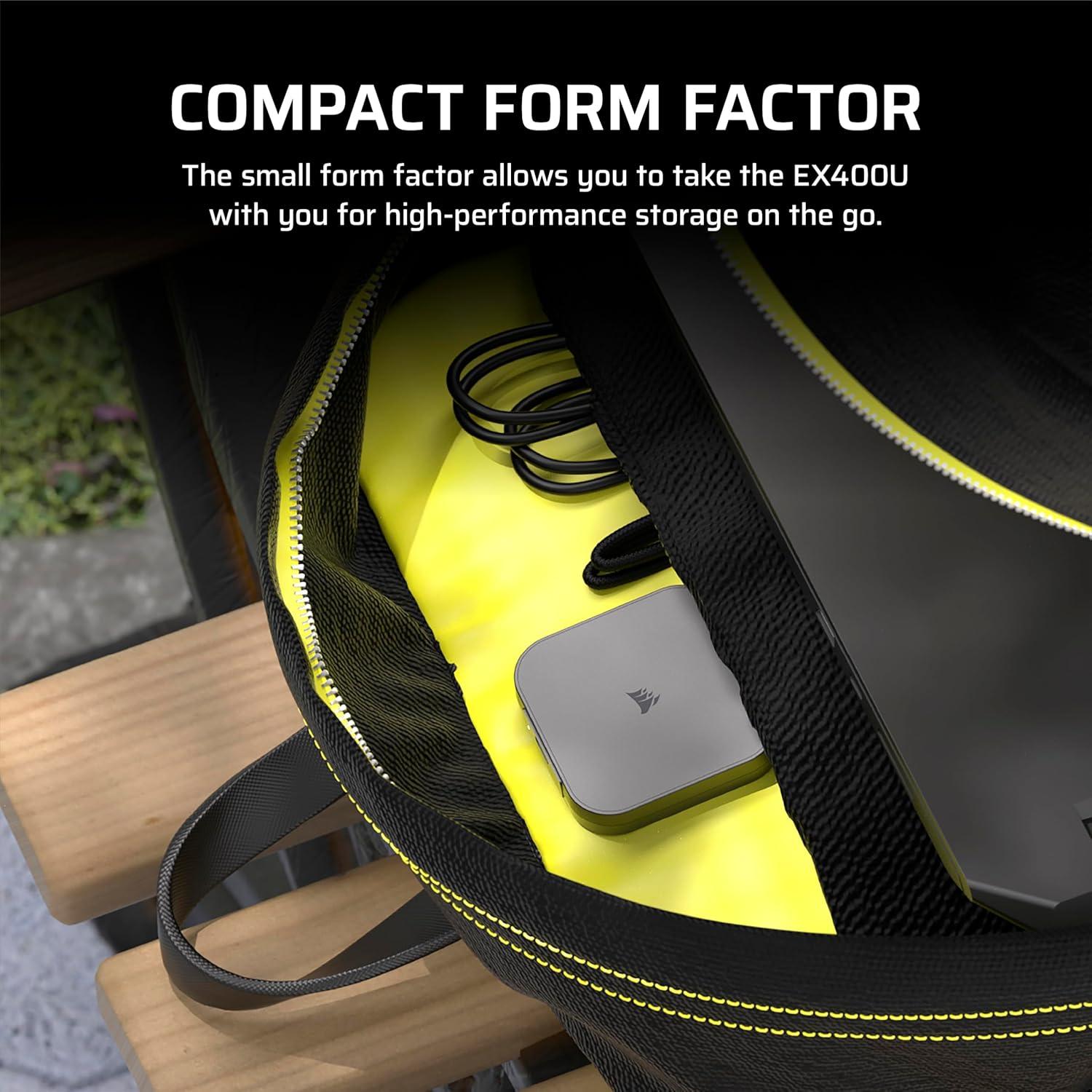 imageCorsair EX400U 4TB USB4 Portable External TypeC SSD  Up to 4000MBs Read 3600MBs Write USB 32 Gen2 2x2 Plug and Play Thunderbolt 4 MagSafe Includes 40Gbps Cable Windows PC iOS Mac  GrayEX400U 2025