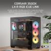 imageCORSAIR 3500X LXR RGB iCUE Link MidTower PC Case  3X PreInstalled LX120R RGB Fans Includes iCUE Link System Hub GPU AntiSag Arm Fits up to 10x 120mm Fans  Black