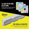 imageCORSAIR Hydro X Series iCUE Link XH405i Custom Cooling Kit  Hardline Water Cooling Loop  XC7 Elite CPU Water Block  XD5 Elite D5 Pump Res  XR5 360mm Radiator  3X QX120 RGB Fans  Stealth GrayWhite