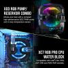 imageCORSAIR Hydro X Series iCUE Link XH405i Custom Cooling Kit  Hardline Water Cooling Loop  XC7 Elite CPU Water Block  XD5 Elite D5 Pump Res  XR5 360mm Radiator  3X QX120 RGB Fans  Stealth GrayBlack