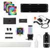 imageCORSAIR Hydro X Series iCUE Link XH405i Custom Cooling Kit  Hardline Water Cooling Loop  XC7 Elite CPU Water Block  XD5 Elite D5 Pump Res  XR5 360mm Radiator  3X QX120 RGB Fans  Stealth GrayBlack