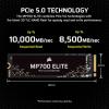 imageCorsair MP700 Elite 2TB PCIe 50 x4 NVMe M2 SSD  Included Aluminum Heatsink  Up to 10000MBsec  HighDensity 3D TLC NAND  M2 2280  DirectStorage Compatible  BlackWithout Heatspreader