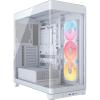 imageCORSAIR Frame 4500X LXR RGB Link Panoramic Glass MidTower PC Case  InfiniRail Mounting System Fits Dual 360mm Radiators GPU AntiSag 3X LX120R RGB Link Fans Included  White