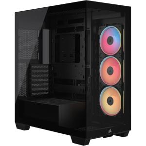 imageCORSAIR 3500X LXR RGB iCUE Link MidTower PC Case  3X PreInstalled LX120R RGB Fans Includes iCUE Link System Hub GPU AntiSag Arm Fits up to 10x 120mm Fans  Black