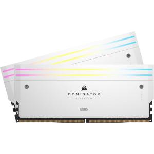 imageCORSAIR Dominator Titanium RGB DDR5 64GB 2x32GB DDR5 6000MHz CL30 AMD Expo Intel XMP iCUE Compatible Computer Memory  Gray CMP64GX5M2B6000Z30White