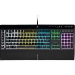 imageCorsair K55 CORE RGB Membrane Wired Gaming Keyboard  Quiet Responsive Switches  Spill Resistance  TenZone RGB  Media Keys  iCUE Compatible  QWERTY NA  PC Mac  BlackBlack