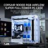 imageCORSAIR 9000D RGB Airflow Super FullTower PC Case Fits up to 18x 120mm 7x 140mm or 4x 200mm Fans InfiniRail Fan Mounting iCUE Link System Hub Included WhiteWhite