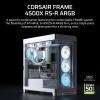 imageCORSAIR Frame 4500X RSR ARGB Panoramic Glass MidTower PC Case  InfiniRail Mounting System Fits Dual 360mm Radiators GPU AntiSag 3X RS120R Fans Included  White