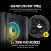 imageCorsair 4000D Airflow Tempered Glass MidTower ATX Case with Teak Front Panel  HighAirflow  Cable Management System  Spacious Interior  Two Included 120 mm Fans  Black and Teak