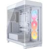 imageCORSAIR Frame 4500X RSR ARGB Panoramic Glass MidTower PC Case  InfiniRail Mounting System Fits Dual 360mm Radiators GPU AntiSag 3X RS120R Fans Included  White