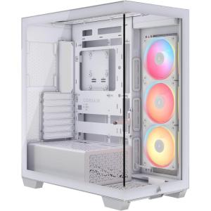 imageCORSAIR 3500X LXR RGB iCUE Link MidTower PC Case  3X PreInstalled LX120R RGB Fans Includes iCUE Link System Hub GPU AntiSag Arm Fits up to 10x 120mm Fans  White