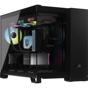 imageCORSAIR iCUE Link 2500X RGB Tempered Glass mATX MidTower Dual Chamber PC Case  2X CORSAIR RX120 RGB Fans Included  Wide Cooling Flexibility  Reverse Connection Motherboard Compatible  BlackBlack
