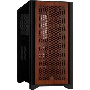 imageCorsair 4000D Airflow Tempered Glass MidTower ATX Case with Teak Front Panel  HighAirflow  Cable Management System  Spacious Interior  Two Included 120 mm Fans  Black and Teak
