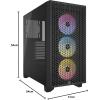 imageCorsair 3000D Airflow MidTower PC Case  3Pin Fans  FourSlot GPU Support  Fits up to 8X 120mm Fans  HighAirflow Design  BlackBlack