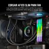 imageCorsair AF120 RGB Slim 120mm PWM Fluid Dynamic Bearing Fan Kit  Thin Profile for SmallForm Cases  LowNoise  Up to 2000 RPM  8 Addressable RGB LEDs  Dual Pack with Lighting Node CORE  BlackBlack
