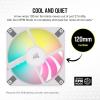imageCorsair AF120 RGB Slim 120mm PWM Fluid Dynamic Bearing Fan Kit  Thin Profile for SmallForm Cases  LowNoise  Up to 2000 RPM  8 Addressable RGB LEDs  Dual Pack with Lighting Node CORE  BlackWhite