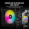 imageCorsair AF120 RGB Slim 120mm PWM Fluid Dynamic Bearing Fan Kit  Thin Profile for SmallForm Cases  LowNoise  Up to 2000 RPM  8 Addressable RGB LEDs  Dual Pack with Lighting Node CORE  BlackBlack