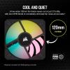 imageCorsair AF120 RGB Slim 120mm PWM Fluid Dynamic Bearing Fan Kit  Thin Profile for SmallForm Cases  LowNoise  Up to 2000 RPM  8 Addressable RGB LEDs  Dual Pack with Lighting Node CORE  BlackBlack