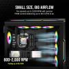 imageCorsair AF120 RGB Slim 120mm PWM Fluid Dynamic Bearing Fan Kit  Thin Profile for SmallForm Cases  LowNoise  Up to 2000 RPM  8 Addressable RGB LEDs  Dual Pack with Lighting Node CORE  BlackBlack