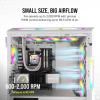 imageCorsair AF120 RGB Slim 120mm PWM Fluid Dynamic Bearing Fan Kit  Thin Profile for SmallForm Cases  LowNoise  Up to 2000 RPM  8 Addressable RGB LEDs  Dual Pack with Lighting Node CORE  BlackWhite