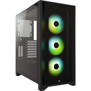 imageCORSAIR iCUE 4000X RGB Tempered Glass MidTower ATX PC Case  3X SP120 RGB Elite Fans  iCUE Lighting Node CORE Controller  High Airflow  BlackBlack