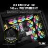 imageCorsair iCUE Link QX120 RGB 120mm Magnetic Dome RGB Fans  Triple Fan Starter Kit with iCUE Link System Hub  BlackBlack