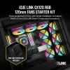 imageCorsair iCUE Link QX120 RGB 120mm Magnetic Dome RGB Fans  Triple Fan Starter Kit with iCUE Link System Hub  BlackBlack