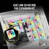 imageCorsair iCUE Link QX120 RGB 120mm Magnetic Dome RGB Fans  Triple Fan Starter Kit with iCUE Link System Hub  BlackWhite