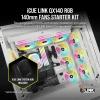 imageCorsair iCUE Link QX120 RGB 120mm Magnetic Dome RGB Fans  Triple Fan Starter Kit with iCUE Link System Hub  BlackWhite