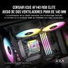 imageCorsair iCUE AF140 RGB Elite 140mm PWM Dual Fan Kit  Eight RGB LEDs Per Fan  AirGuide Technology  Fluid Dynamic Bearing  Zero RPM Fan Mode  Included iCUE Lighting Node CORE Controller  BlackBlack