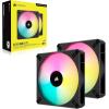 imageCorsair iCUE AF140 RGB Elite 140mm PWM Dual Fan Kit  Eight RGB LEDs Per Fan  AirGuide Technology  Fluid Dynamic Bearing  Zero RPM Fan Mode  Included iCUE Lighting Node CORE Controller  BlackBlack