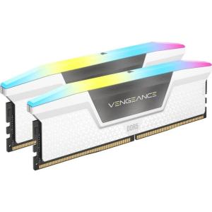 imageCORSAIR Vengeance RGB DDR5 RAM 64GB 2x32GB 6400MHz CL32 Intel XMP iCUE Compatible Computer Memory  White CMH64GX5M2B6400C32W