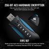 imageCorsair Flash Padlock 3 256 GB Secure USB 30 Flash Drive with Keypad 256bit AES Encryption FIPS 197 Security Standards Ruggedised Rubber Housing Builtin PIN Pad BlackBlue