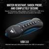 imageCorsair Flash Padlock 3 256 GB Secure USB 30 Flash Drive with Keypad 256bit AES Encryption FIPS 197 Security Standards Ruggedised Rubber Housing Builtin PIN Pad BlackBlue